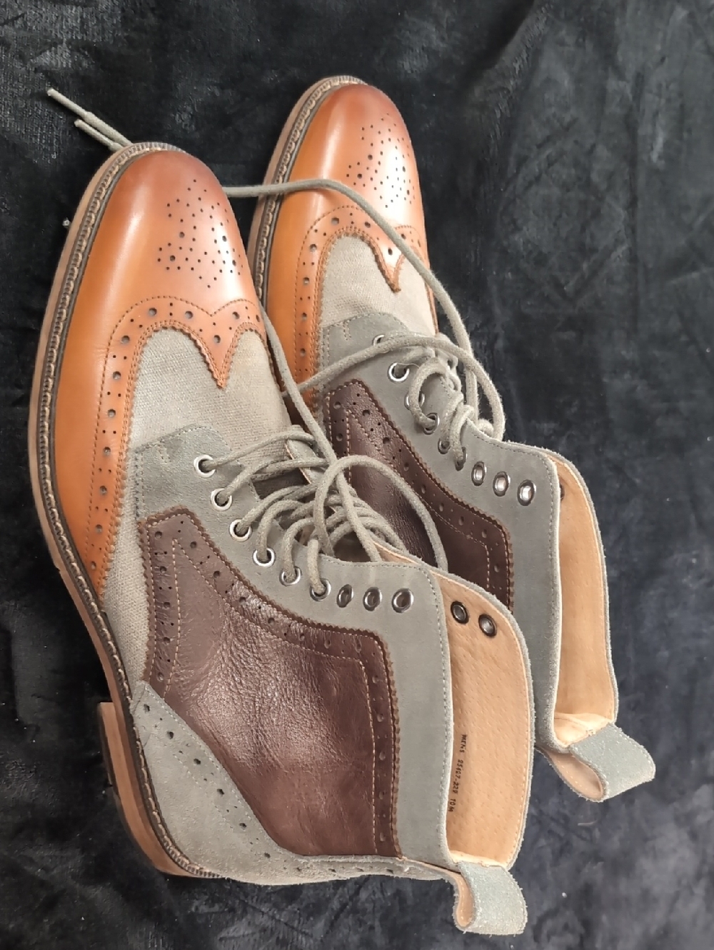 Stacy Adams Finnegan Wingtip Lace Up Boot - Brown/Tan/Gray